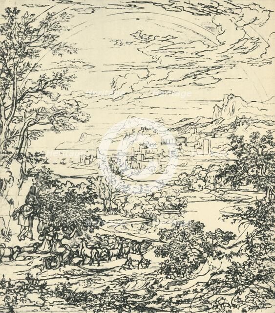 'Landscape with rainbow', late 18th-early 19th century, (1943). Creator: Joseph Anton Koch.