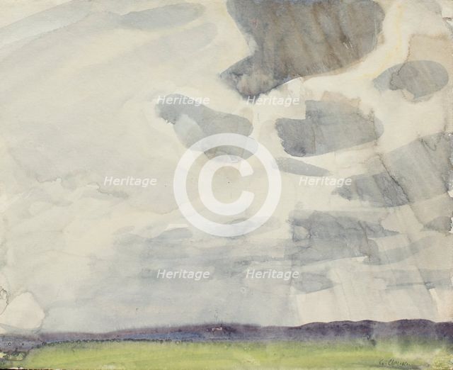Landscape with rainclouds, c1875-1944. Creator: George Clausen.