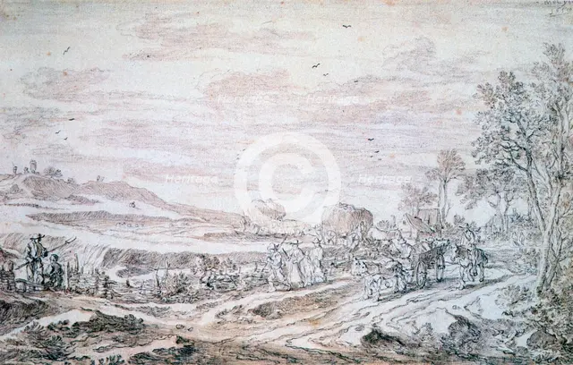 'Landscape with Reapers', c1615-1661. Artist: Pieter Molijn