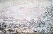 Landscape with Reapers c1615-1661. Artist: Pieter Molijn
