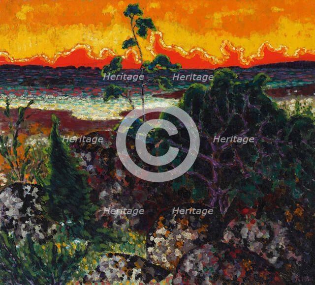 Landscape with red cloud, 1913-1914.