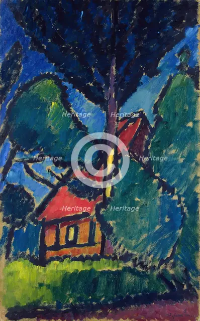 Landscape with Red House, 1911. Creator: Alexei Jawlensky.
