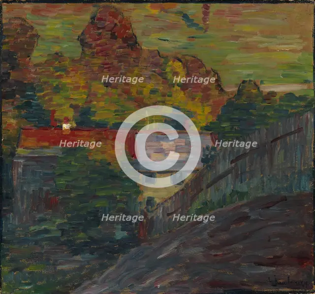 Landscape with red roof, Wasserburg, c. 1906. Artist: Javlensky, Alexei, von (1864-1941)