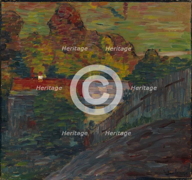 Landscape with red roof, Wasserburg, c. 1906. Artist: Javlensky, Alexei, von (1864-1941)