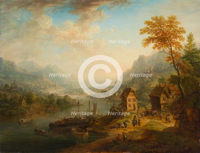 Landscape with River, 1765. Creator: Christian Georg Schutz.
