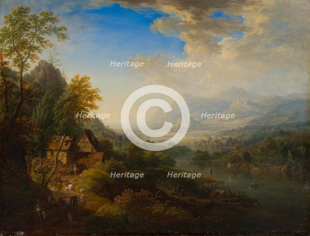 Landscape with River, 1765. Creator: Christian Georg Schutz.