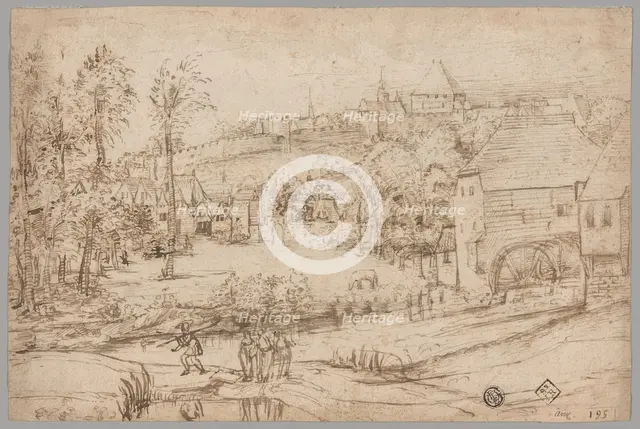 Landscape with River and Mill, c. 1540. Creator: Unknown.
