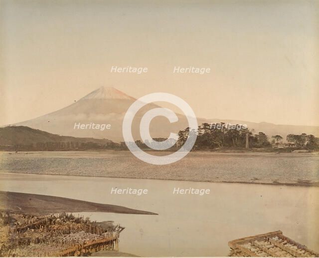 [Landscape with River and Mountain], 1870s. Creator: Unknown.