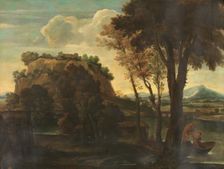 Landscape with River and Boats, 17th century. Creator: Giovanni Francesco Grimaldi