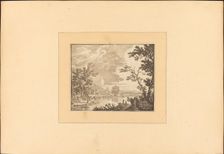 Landscape with River and Town, published 1782. Creator: Maria Catharina Prestel