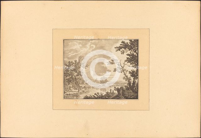 Landscape with River and Town, published 1782. Creator: Maria Catharina Prestel.