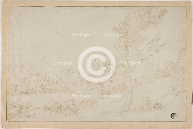 Landscape with River Bank, n.d. Creator: Annibale Carracci.