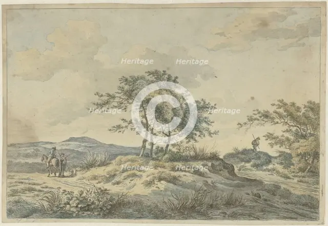 Landscape with rider and pedestrian, 1781-1822. Creator: Hermanus Fock.