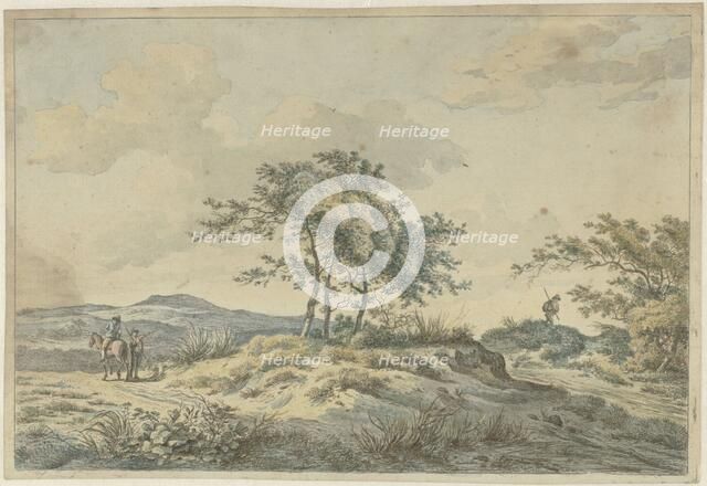 Landscape with rider and pedestrian, 1781-1822. Creator: Hermanus Fock.