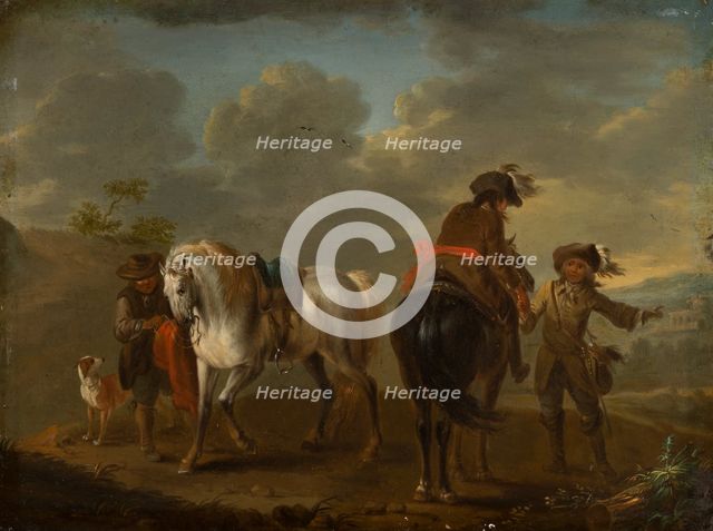 Landscape with Riders, 1700-1800. Creator: August Querfurt.