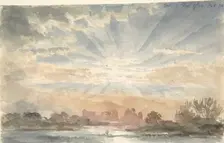 Landscape with Rising Sun, December 1, 1828, 8:30 a.m., 1828. Creator: Joseph Michael Gandy
