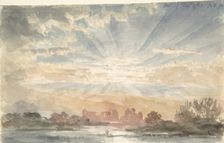 Landscape with Rising Sun, December 1, 1828, 8:30 a.m., 1828. Creator: Joseph Michael Gandy
