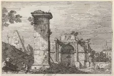 Landscape with Ruined Monuments, c. 1735/1746. Creator: Canaletto