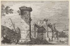 Landscape with Ruined Monuments, c. 1735/1746. Creator: Canaletto