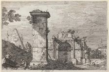 Landscape with Ruined Monuments, c. 1735/1746. Creator: Canaletto