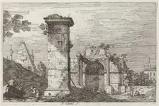 Landscape with Ruined Monuments [right], c. 1735/1746. Creator: Canaletto