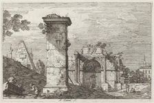 Landscape with Ruined Monuments [right], c. 1735/1746. Creator: Canaletto