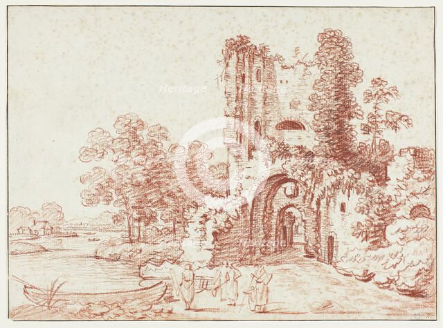 Landscape with Ruined Tower, n.d. Creator: Pierre Alexandre Wille.