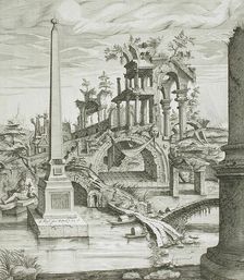 Landscape with Ruins, 1596. Creator: Hendrick Hondius I