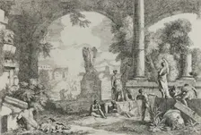 Landscape with Ruins and a Headless Statue, after 1720. Creator: Marco Ricci