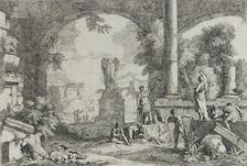 Landscape with Ruins and a Headless Statue, after 1720. Creator: Marco Ricci