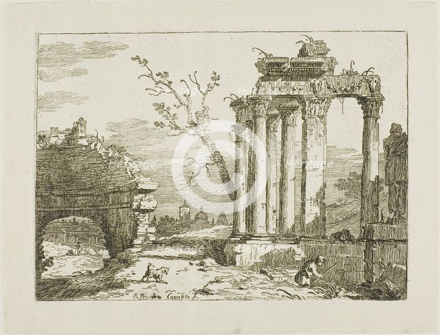 Landscape with Ruins, about 1740. Creator: Bernardo Bellotto.