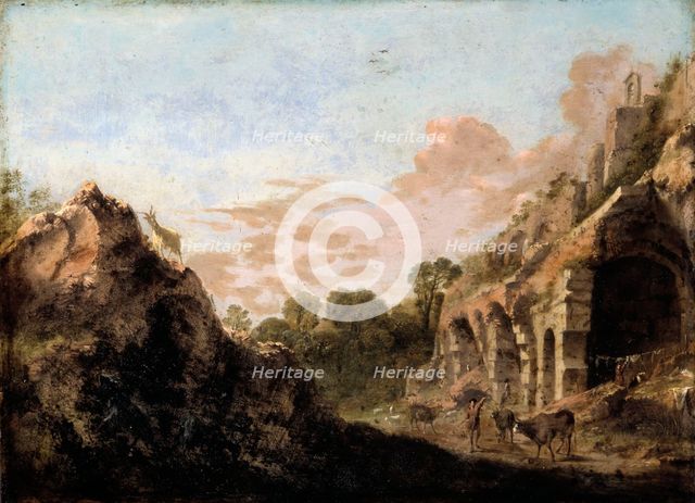 Landscape with ruins, c1630s. Creator: Bartholomeus Breenbergh.