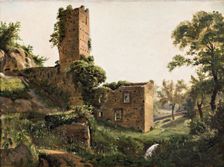 Landscape with ruins, c1838. Creator: Wilhelm Marstrand