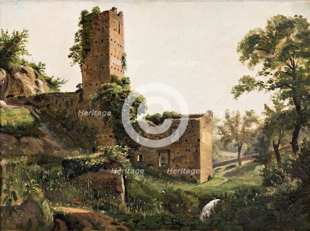 Landscape with ruins, c1838. Creator: Wilhelm Marstrand.