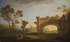 Landscape with Ruins of the Aqueduct, 1765. Creator: Adolf Fryderyk Harper