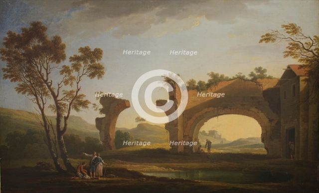 Landscape with Ruins of the Aqueduct, 1765. Creator: Adolf Fryderyk Harper.