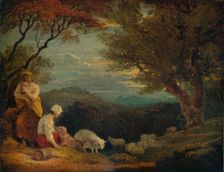 Landscape with Women, Sheep and Dog c1811, (1938). Artist: Richard Westall