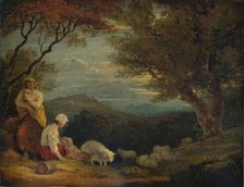 Landscape with Women, Sheep and Dog c1811, (1938). Artist: Richard Westall