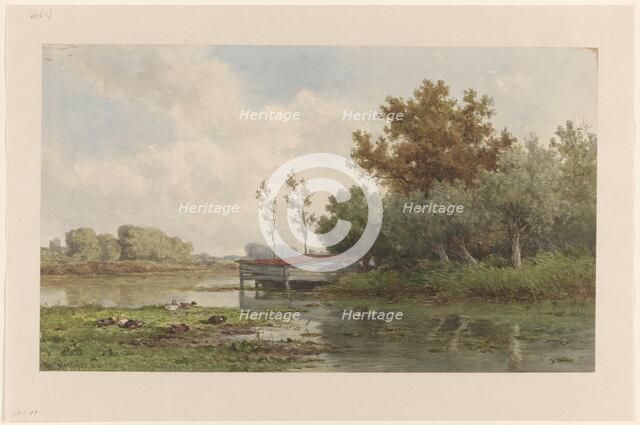 Landscape with water and ducks, 1832-1892. Creator: Willem Roelofs.