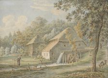 Landscape with water mill, 1789-1859. Creator: Pieter de Goeje