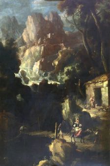 Landscape with waterfall, 17th century. Creator: Bartolomé Esteban Murillo