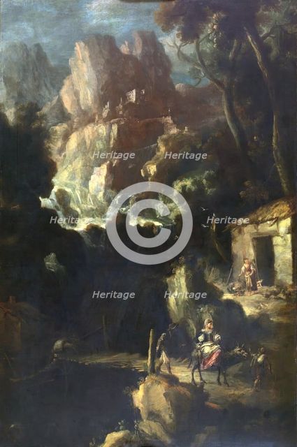 Landscape with waterfall, 17th century. Creator: Bartolomé Esteban Murillo.