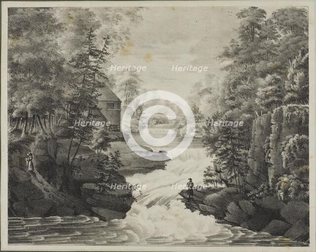 Landscape with Waterfall, n.d. Creator: Pendleton's Lithography.
