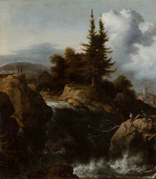 Landscape with Waterfall, c1650-1660. Creator: Allart van Everdingen