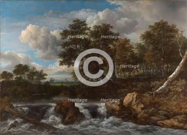 Landscape with Waterfall, c.1668. Creator: Jacob van Ruisdael.