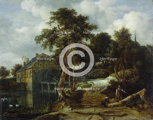 Landscape with watermill, 1661. Creator: Jacob van Ruisdael.