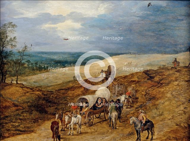 Landscape with Wagons, 1603. Creator: Jan Brueghel the Elder.