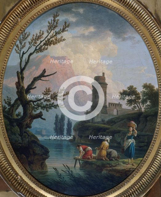 Landscape with washerwomen, 1789. Creator: Claude-Joseph Vernet.