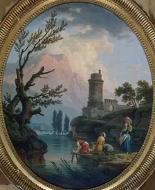 Landscape with washerwomen, 1789. Creator: Claude-Joseph Vernet