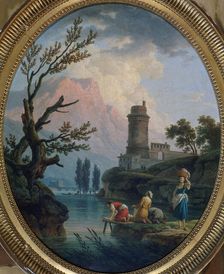 Landscape with washerwomen, 1789. Creator: Claude-Joseph Vernet